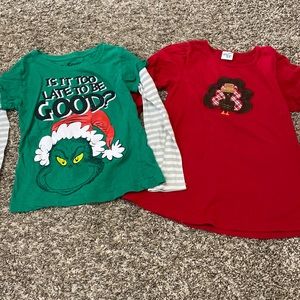 Grinch and turkey shirt lot size 5-6